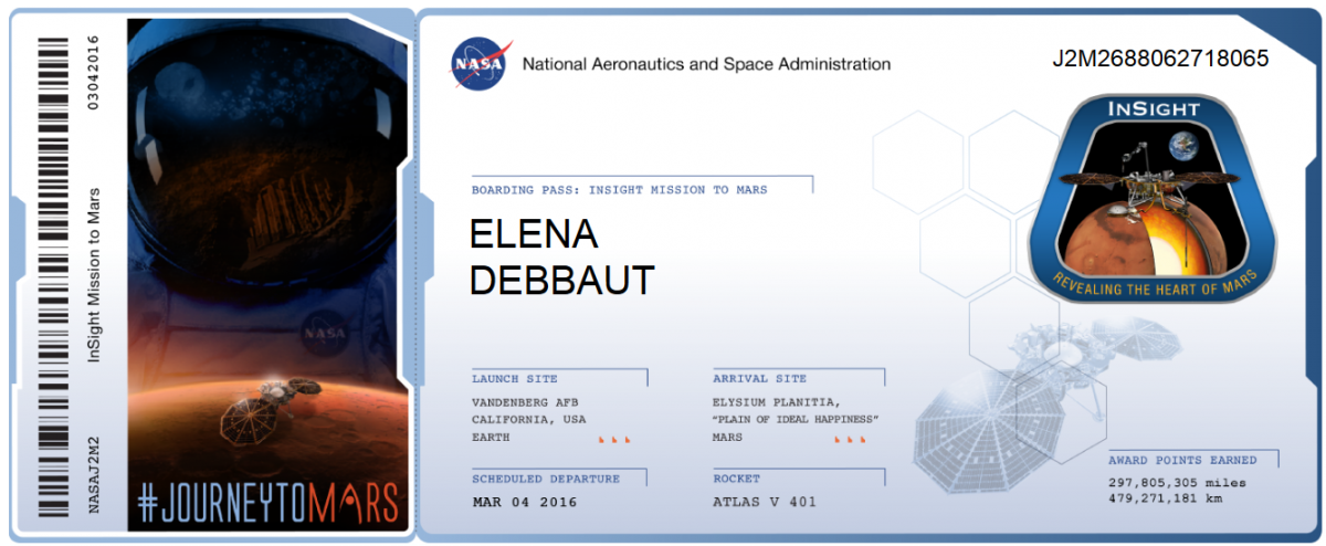 #JourneyToMars - Boarding Pass NASA - Elena Debbaut
