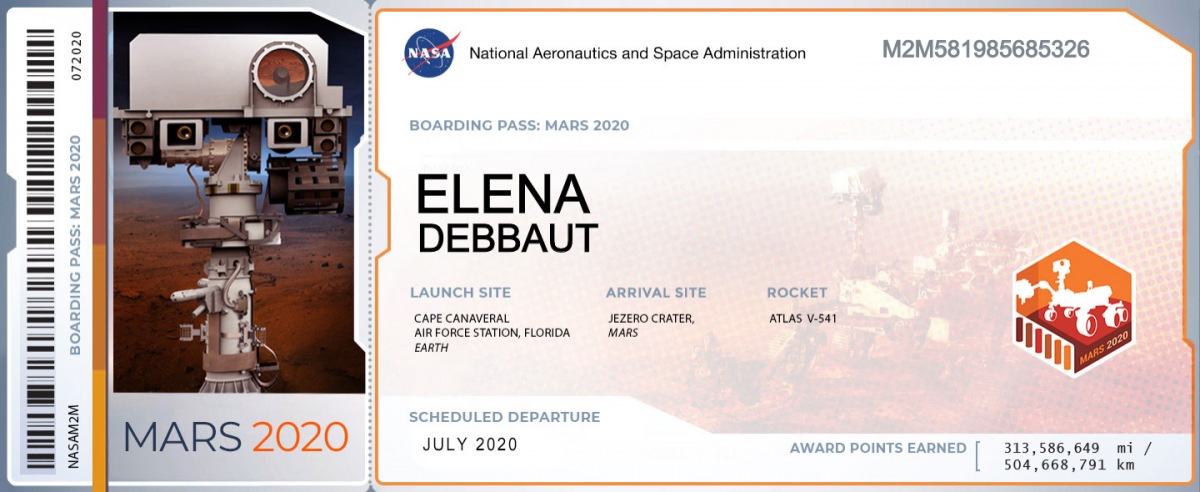 #Mars2020 - Boarding Pass with NASA - Elena Debbaut