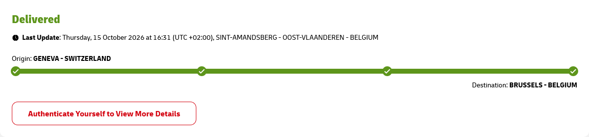 Tracking - DHL delivery - Switzerland